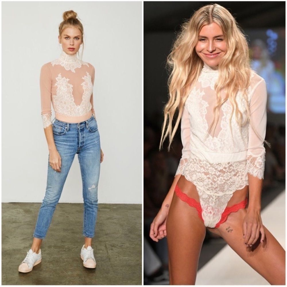 Free People x Take HAH
Bow Reversible Bodysuit in
Cream / Ivory size Small